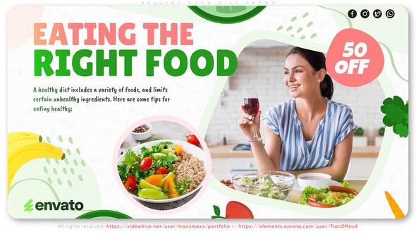 Healthy Food Diet Promo Openers template preview