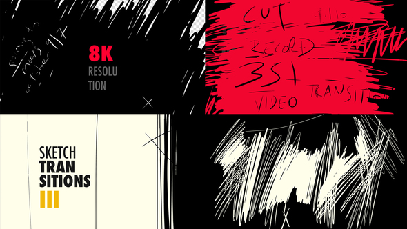 Sketch Video Transitions 3 Premiere Pro template preview