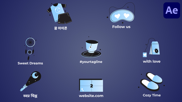 Sweet Dreams Animations for After Effects Titles template preview