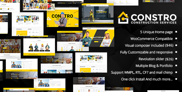 Constro - Construction Business WordPress Theme