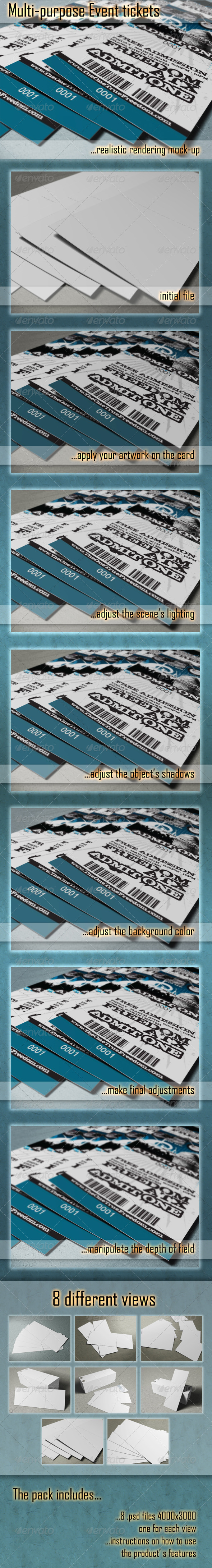 Photorealistic Ticket Mock-Ups - Miscellaneous Print