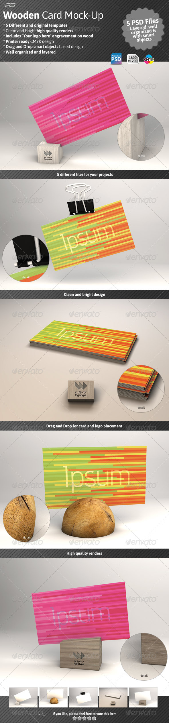Business Card Mock Wood Template - Business Cards Print