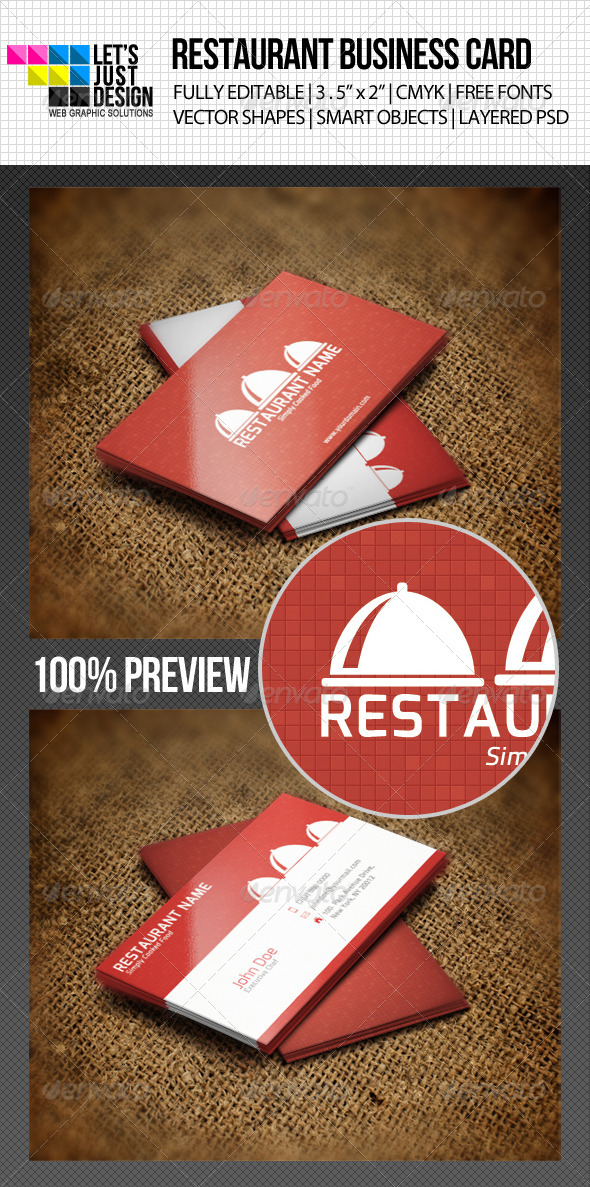 Restaurant Business Card - Industry Specific Business Cards