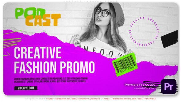 Podcast Fashion Promo Premiere Pro template preview
