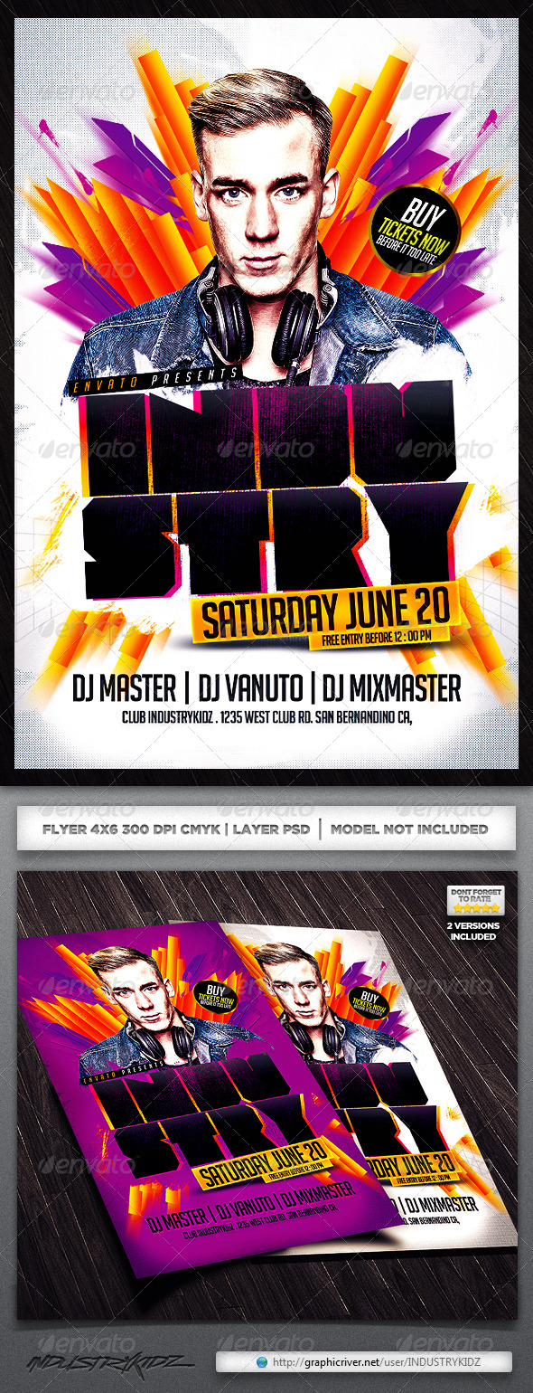 Electro House Music Flyer V3 - Clubs & Parties Events
