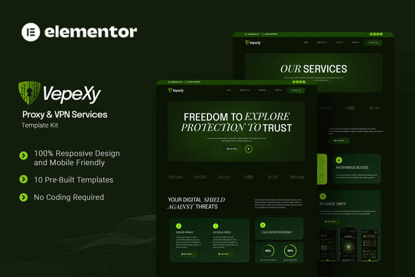 Vepexy - Proxy & VPN Services Elementor Template Kit