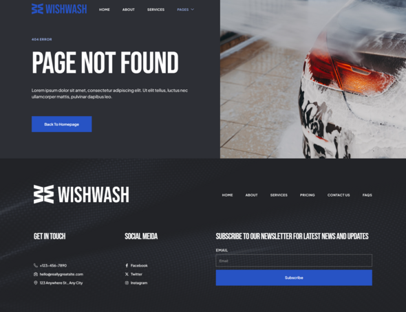 WishWash - ?Car Wash & Detailing Service Elementor Template Kit