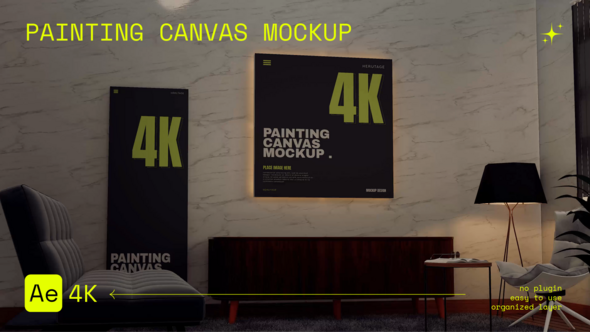 Painting Canvas Mockup broadcast-packages template preview