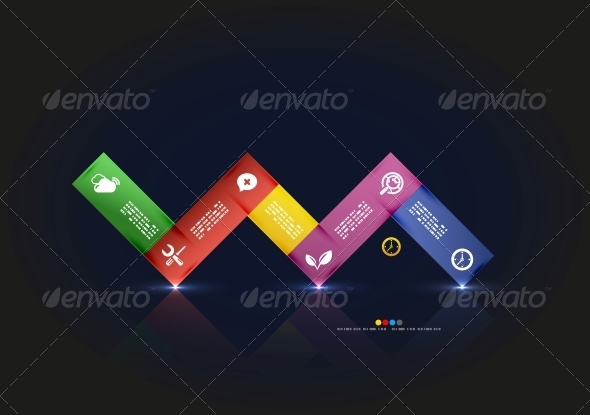 Modern Infographic Ribbon Design Template - Miscellaneous Vectors