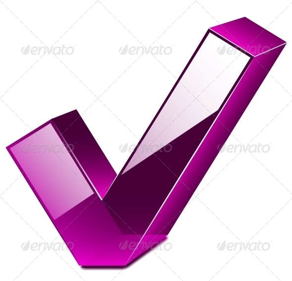 Vector Check Mark Stickers and Banner - Backgrounds Decorative