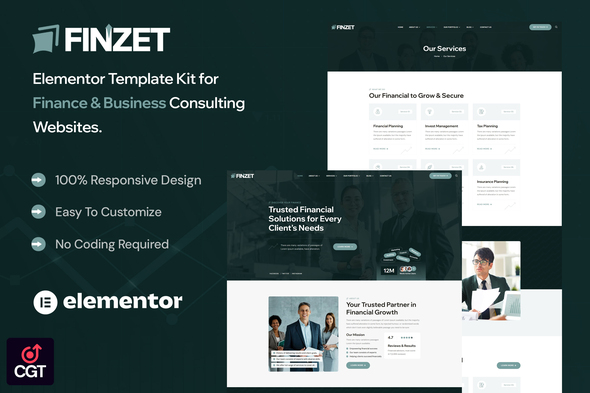 Finzet - Finance and Business Elementor Template Kit