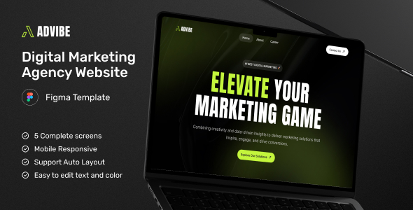 AdVibe - Digital Marketing Agency Website Figma Template