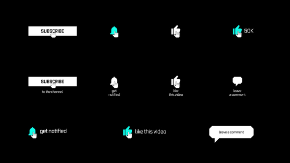 Glitch YouTube Pack Elements template preview
