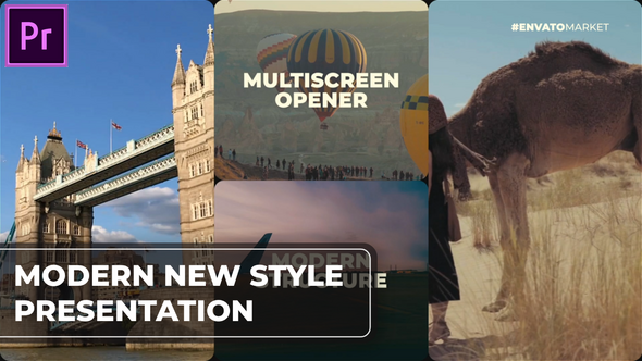 Multiscreen Slideshow | Split Screen Opener MOGRT for Premier Pro Premiere Pro template preview