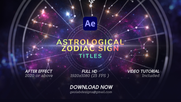 Astrological Zodiac Sign Titles Video Displays template preview