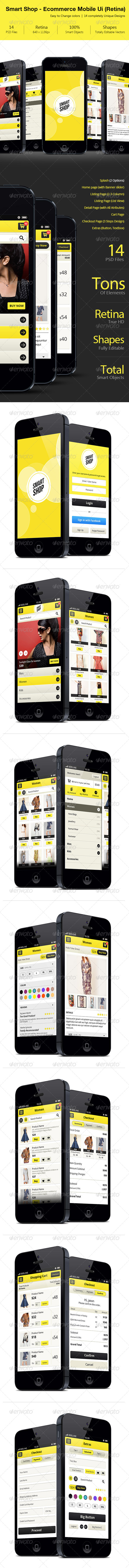 Smart Shop E-commerce Retina Mobile Ui - User Interfaces Web Elements