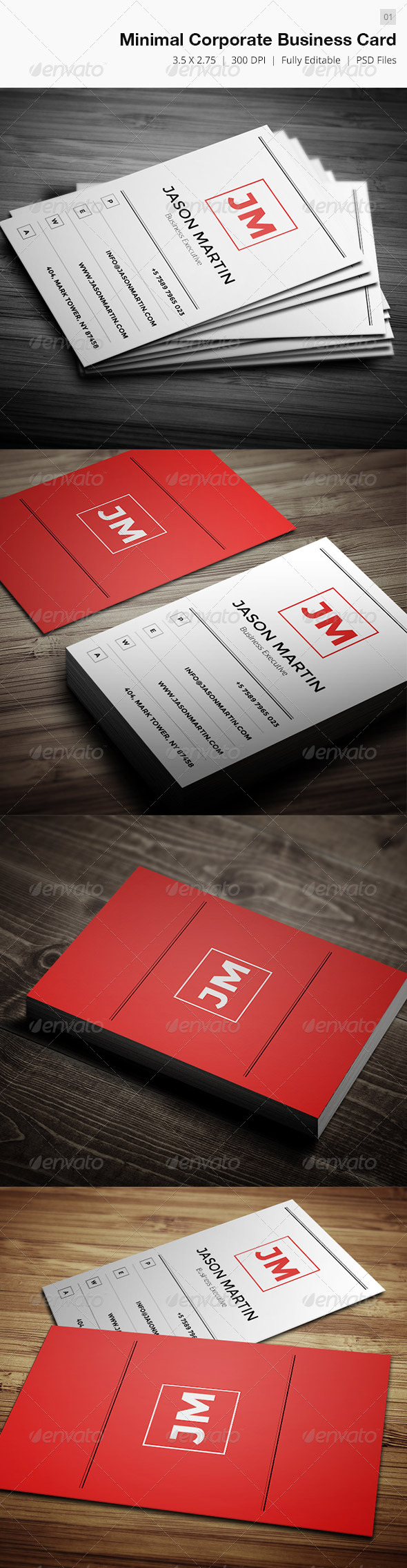 Minimal Corporate Business Card - 01 - Corporate Business Cards