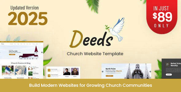 Deeds - Simple Nonprofit Church Website Template