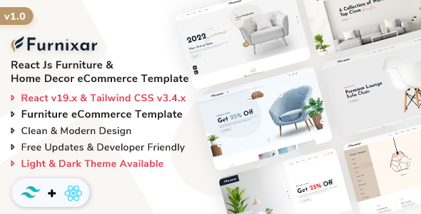 Furnixar - React Js Furniture & Home Decor eCommerce Template