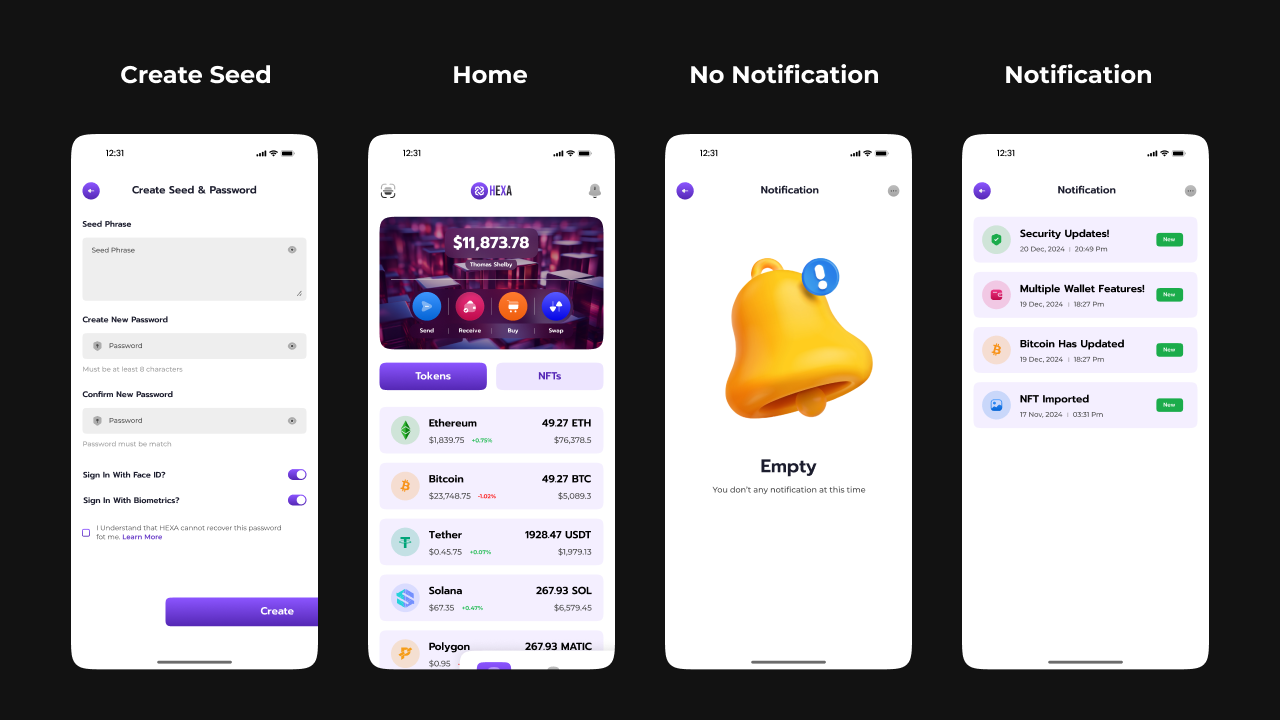 Hexa | Crypto Exchange App | React Native Expo Template by codeforge0