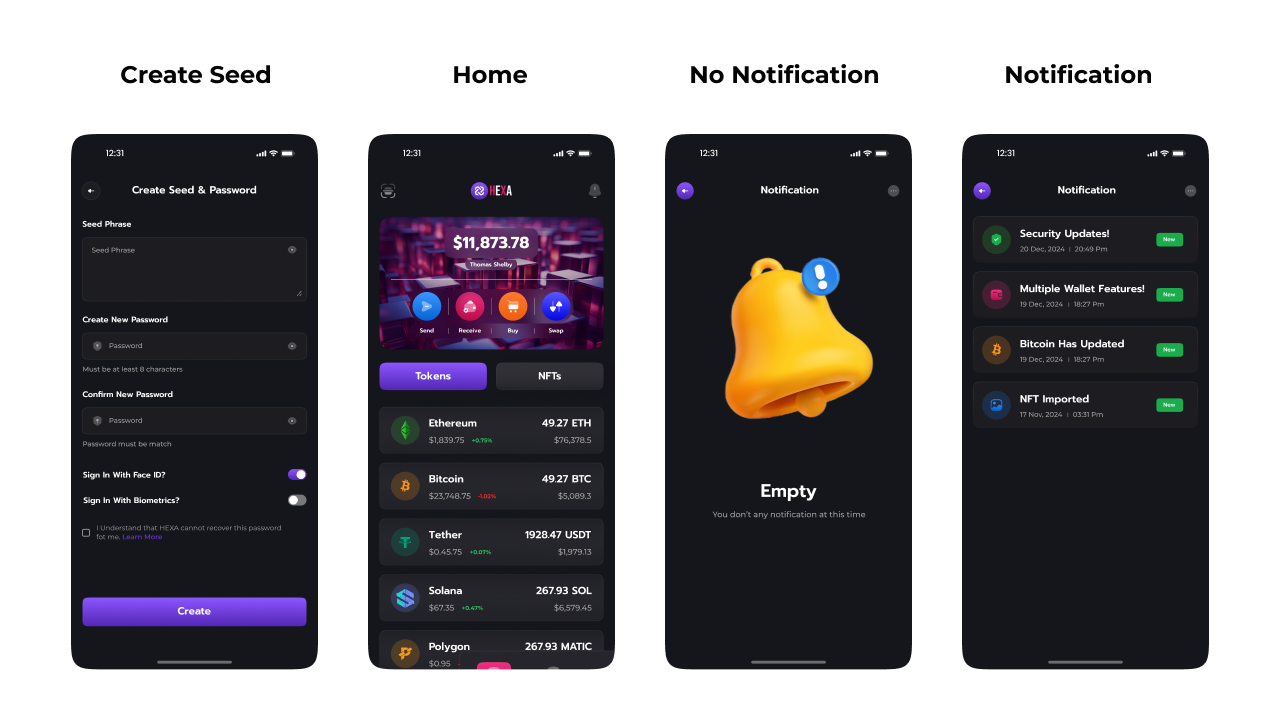 Hexa | Crypto Exchange App | React Native Expo Template by codeforge0