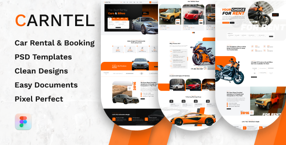 Carntel – Car Rental & Booking Figma Template