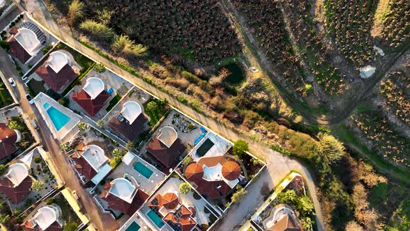 Cottage Complexes Aerial View 4 K Turkey Alanya alt