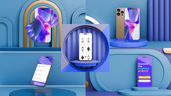Phone mockup Video Displays template preview