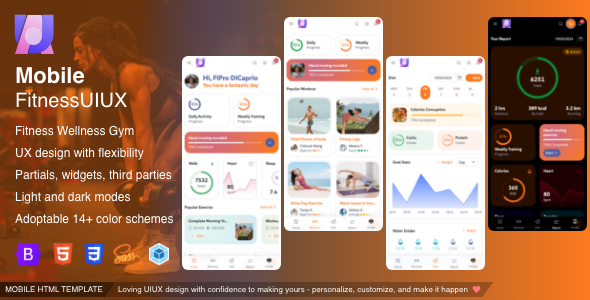 FitnessUIUX Fitness Wellness Gym Mobile App Bootstrap 5 HTML Template