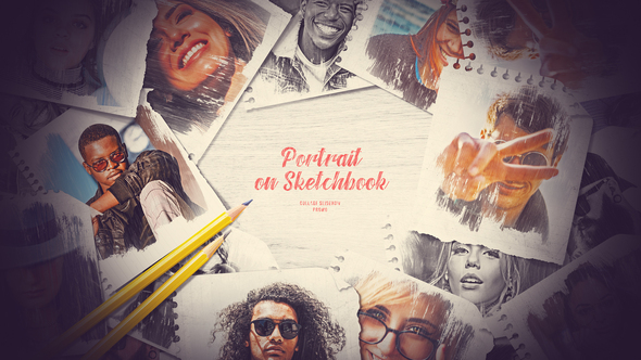 Drawing Portrait Slideshow Openers template preview