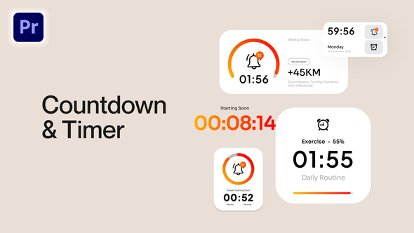 Countdown & Timer Premiere Pro template preview