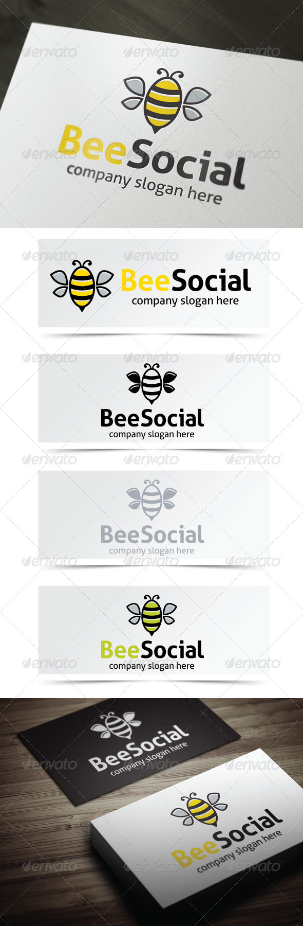 Bee Social - Animals Logo Templates