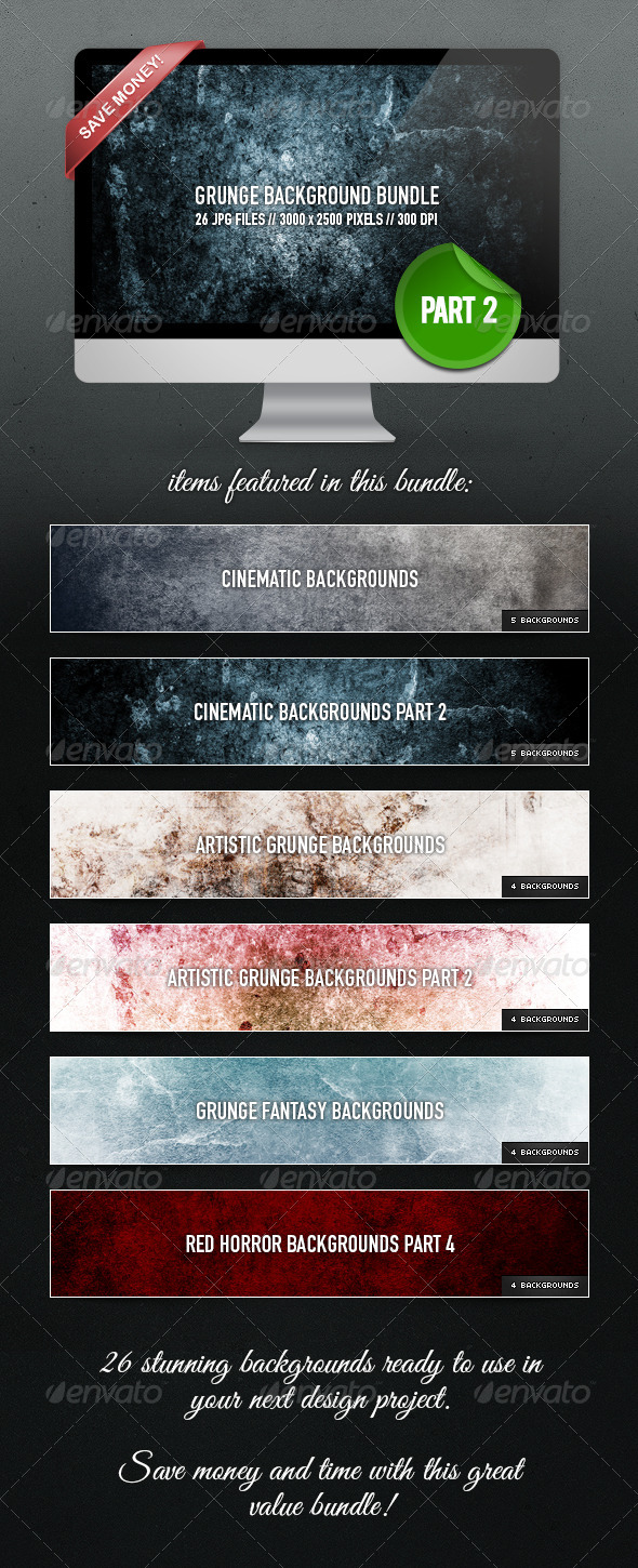 Grunge Background Bundle - Part 2 - Abstract Backgrounds