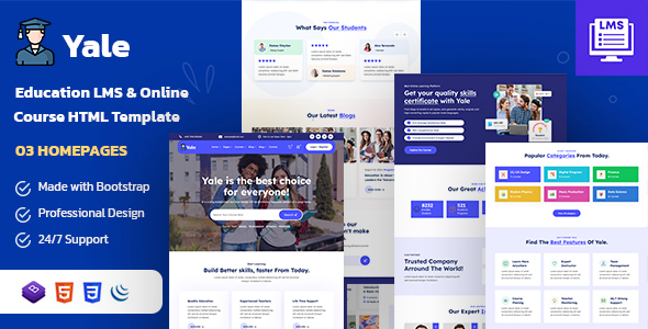 Yale - Education & Online Course HTML Template