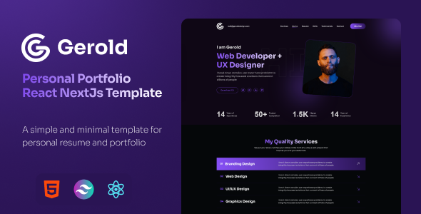 Gerold - Personal Portfolio React NextJs Template