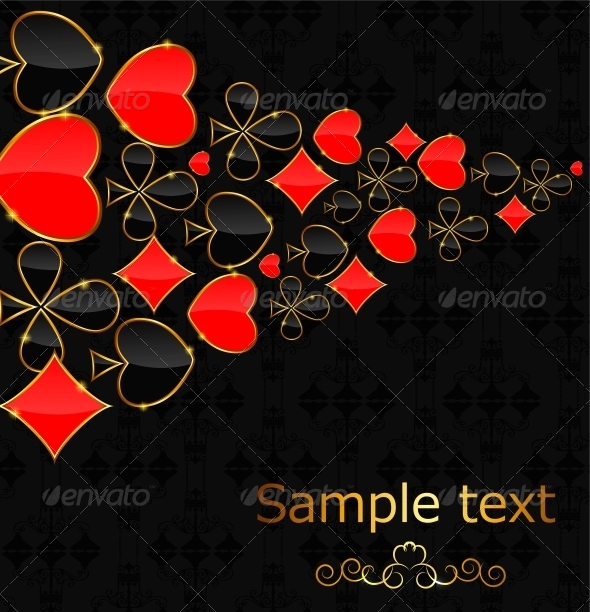 Abstract Background with Card Suits for Design. - Decorative Symbols Decorative