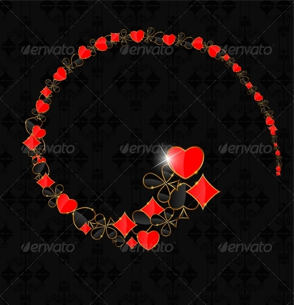 Abstract Background with Card Suits for Design. - Decorative Symbols Decorative