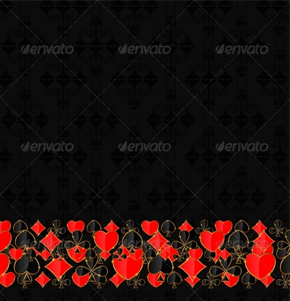 Abstract Background with Card Suits for Design. - Decorative Symbols Decorative
