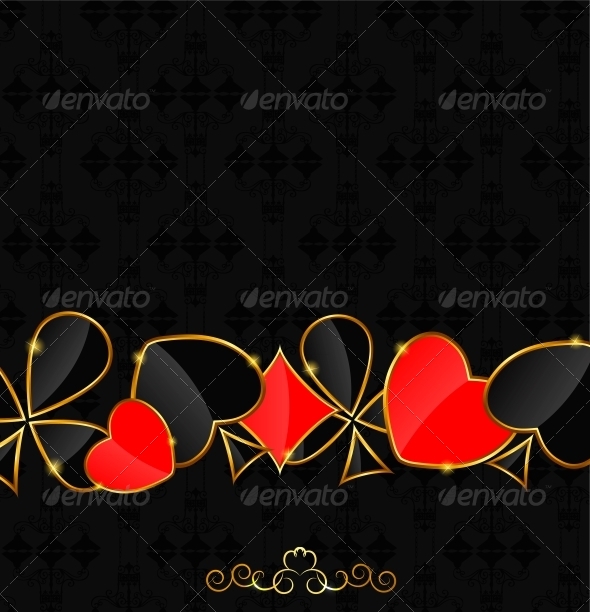 Abstract Background with Card Suits for Design. - Decorative Symbols Decorative