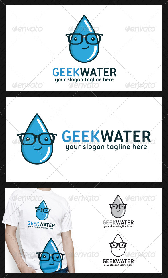 Geek Water Logo Template - Nature Logo Templates