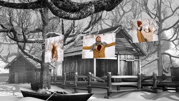 Winter Slideshow Mock-Up Kit Video Displays template preview