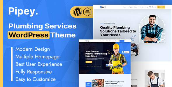 Pipey | Plumbing Services WordPress Theme