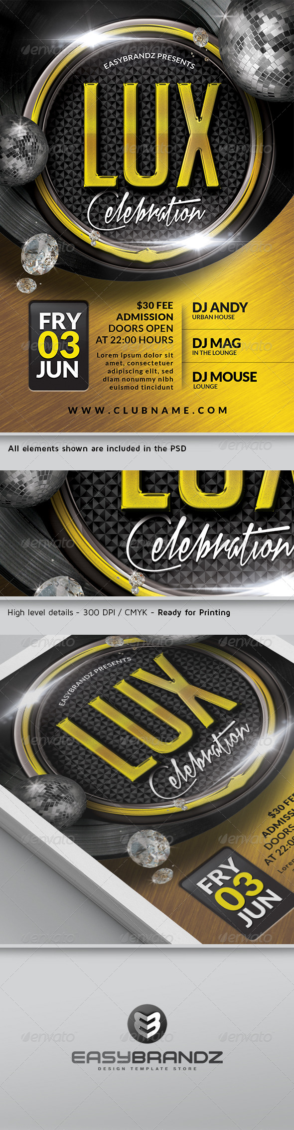 Lux Celebration Flyer Template - Events Flyers