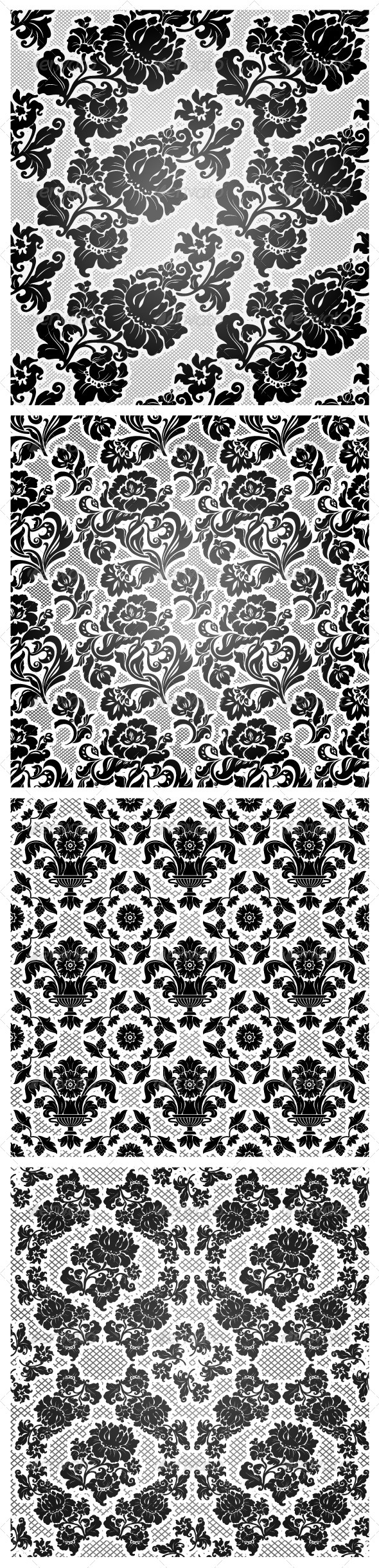 4 Lace Background, Ornamental Flowers Wallpaper - Backgrounds Decorative