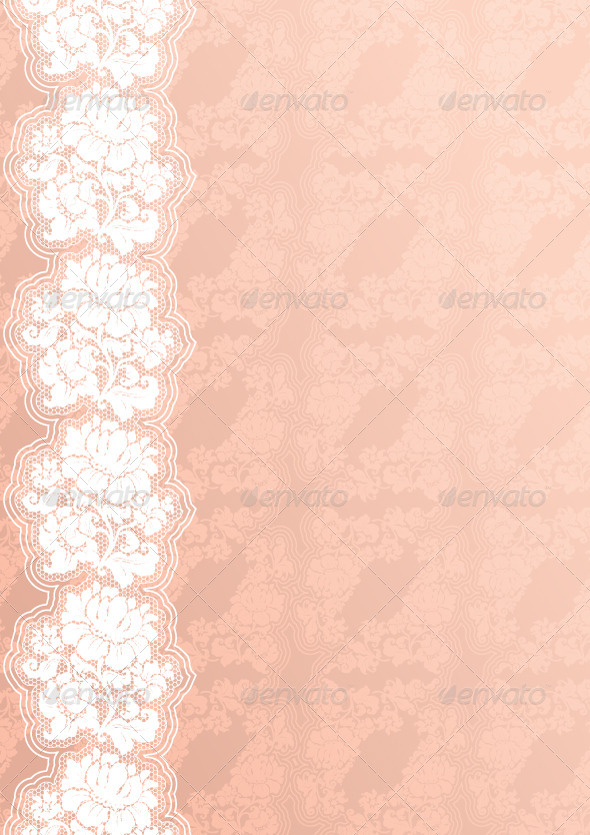 Floral Background with Lace - Backgrounds Decorative