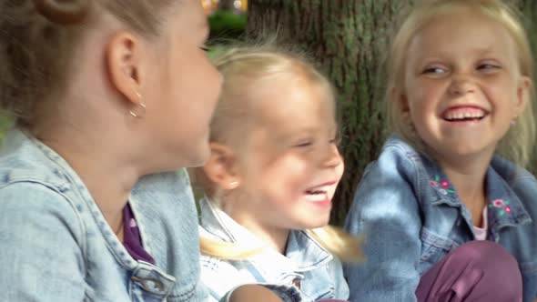 Children laughing portrait