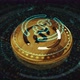 USDC USD Coin stablecoin cryptocurrency golden coin loop on digital screen - VideoHive Item for Sale