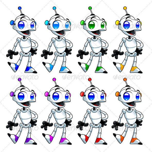Funny Robots. - Characters Vectors