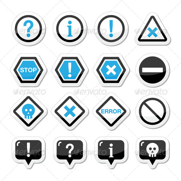 Computer System Vector Icons - Warning - Web Technology