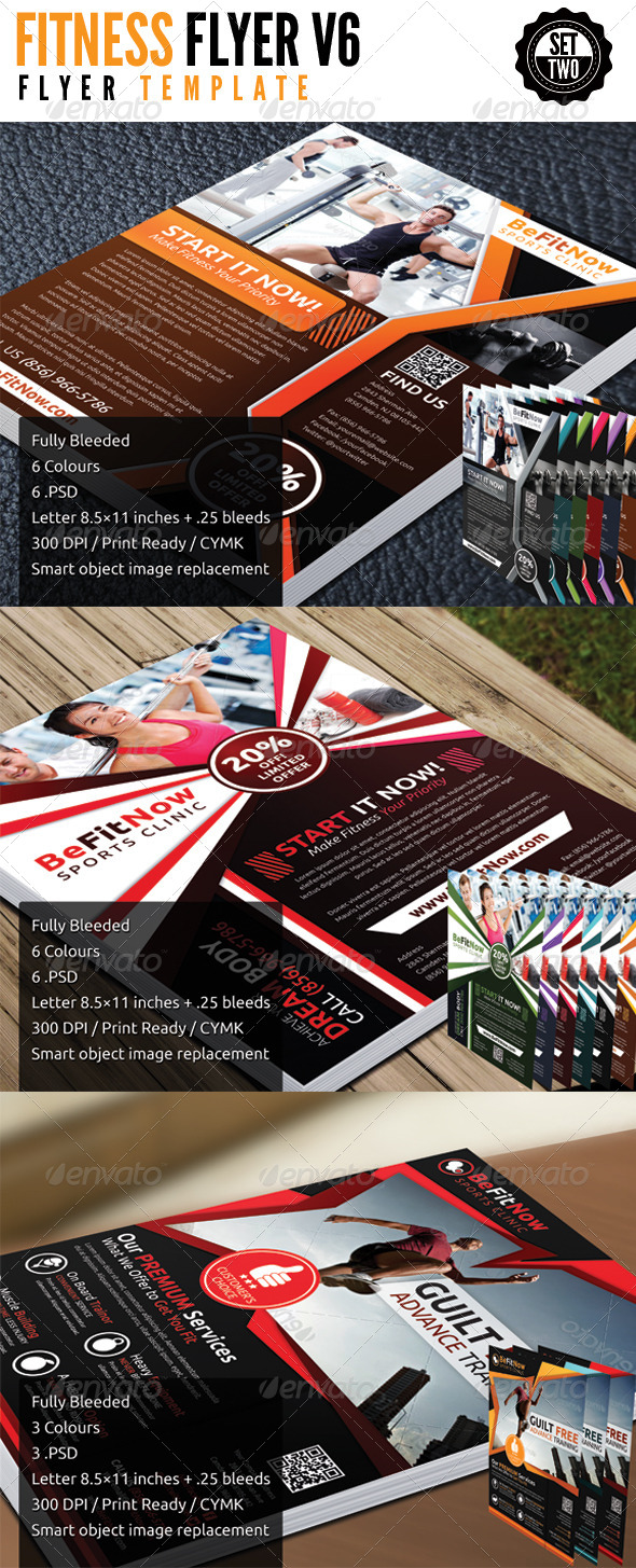 Fitness Flyer Bundle Set 2 - Flyers Print Templates